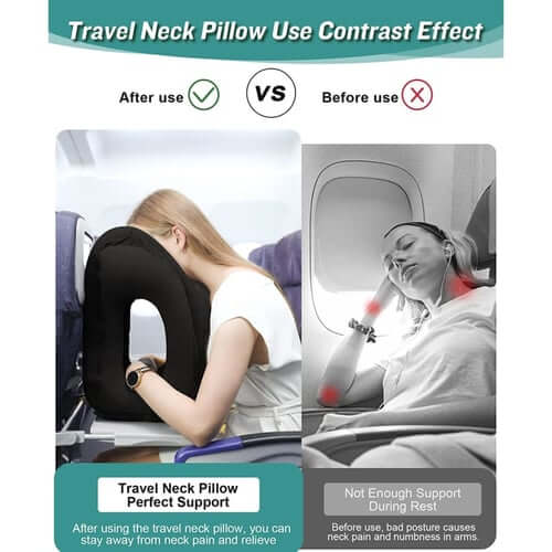 ⏳ LIMITED-TIME 50% OFF✨Inflatable Ergonomic Hollow-Cutout Travel Pillow✈️ – PVC Flocking, Quick Inflate, With Storage Bag ✨Sleep Comfortably on Flights & Trips