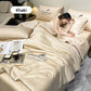 ⏳Time-limited Special🍃Summer simple ice silk bed four-piece set🛏️