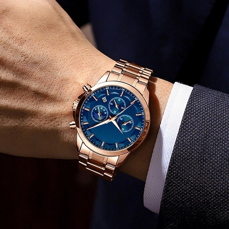 ⌚2025 New Business Mens Watch✨Men’s Quartz Stainless Steel Watch