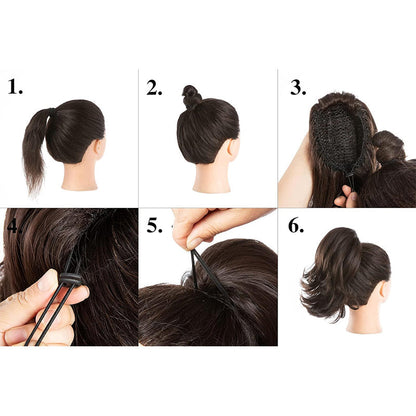 ✨The Secret of Confidence👸Women's Slightly Curly Chemical Fiber Hair Simulation Natural Fake Ponytail Hairpin