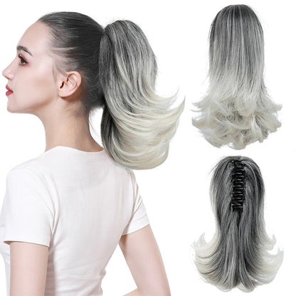 ✨The Secret of Confidence👸Women's Slightly Curly Chemical Fiber Hair Simulation Natural Fake Ponytail Hairpin
