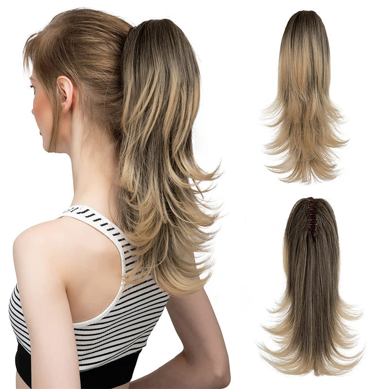 ✨The Secret of Confidence👸Women's Slightly Curly Chemical Fiber Hair Simulation Natural Fake Ponytail Hairpin