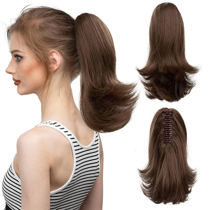 ✨The Secret of Confidence👸Women's Slightly Curly Chemical Fiber Hair Simulation Natural Fake Ponytail Hairpin