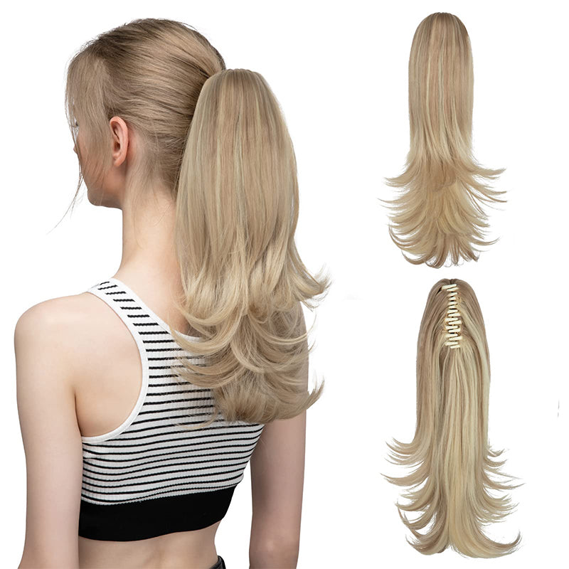 ✨The Secret of Confidence👸Women's Slightly Curly Chemical Fiber Hair Simulation Natural Fake Ponytail Hairpin