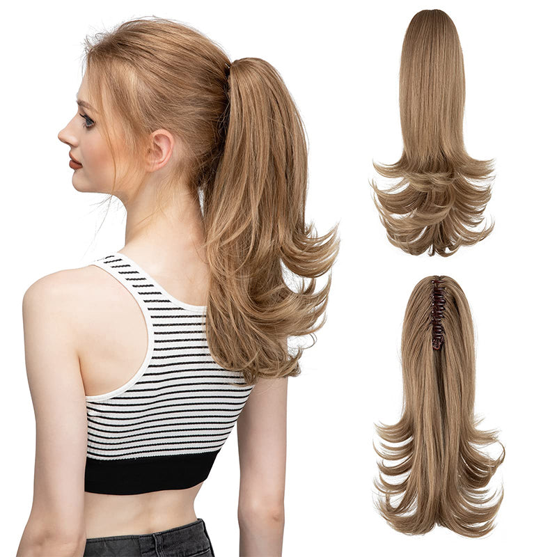 ✨The Secret of Confidence👸Women's Slightly Curly Chemical Fiber Hair Simulation Natural Fake Ponytail Hairpin