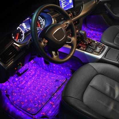 Car Interior USB Star Light 4 PCS🌟7 Color Voice Control with Remote Control💥
