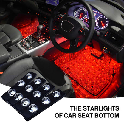 Car Interior USB Star Light 4 PCS🌟7 Color Voice Control with Remote Control💥