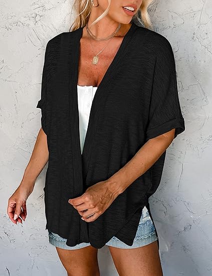 ✨2026 Stylish Flowy Short Sleeve Cardigan – Lightweight, Breezy, Versatile Layering Piece🌸