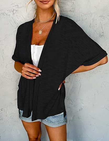 ✨2026 Stylish Flowy Short Sleeve Cardigan – Lightweight, Breezy, Versatile Layering Piece🌸