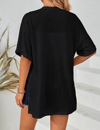 ✨2026 Stylish Flowy Short Sleeve Cardigan – Lightweight, Breezy, Versatile Layering Piece🌸