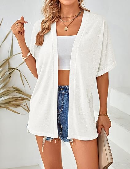 ✨2026 Stylish Flowy Short Sleeve Cardigan – Lightweight, Breezy, Versatile Layering Piece🌸