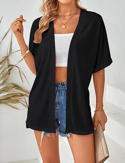✨2026 Stylish Flowy Short Sleeve Cardigan – Lightweight, Breezy, Versatile Layering Piece🌸