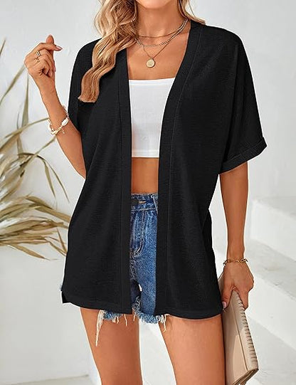 ✨2026 Stylish Flowy Short Sleeve Cardigan – Lightweight, Breezy, Versatile Layering Piece🌸