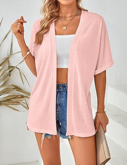✨2026 Stylish Flowy Short Sleeve Cardigan – Lightweight, Breezy, Versatile Layering Piece🌸