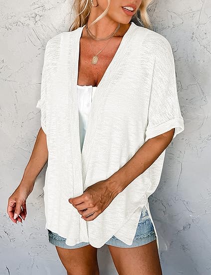 ✨2026 Stylish Flowy Short Sleeve Cardigan – Lightweight, Breezy, Versatile Layering Piece🌸