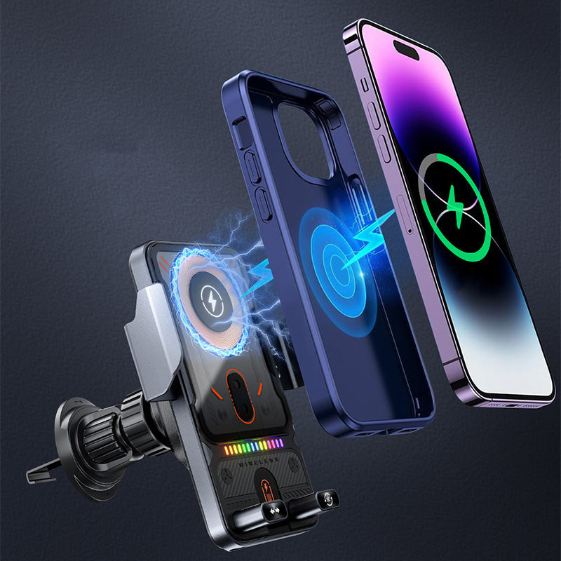 🔥HOT SALE 49% OFF🎁⚡Over 50,000 sold! 📱Smart 2-in-1 Car Rotating Mobile Phone Holder & Wireless Charger⚡