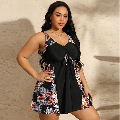 👙 50% OFF NOW! 💥 Women's Printed Sleeveless V-Neck Swimdress – Built-in shorts & flattering fit – Quick dry, perfect for beach or pool – stylish and comfortable 🌊✨
