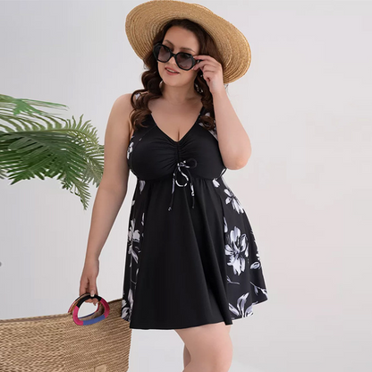 👙 50% OFF NOW! 💥 Women's Printed Sleeveless V-Neck Swimdress – Built-in shorts & flattering fit – Quick dry, perfect for beach or pool – stylish and comfortable 🌊✨