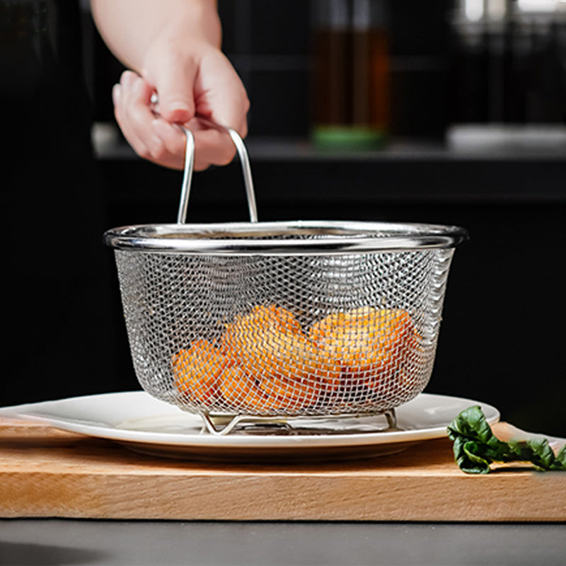 🪴🫙 50% OFF! Handheld Stainless Steel Sieve – Fine & Coarse Mesh, Ergonomic Handle, Rust-Resistant