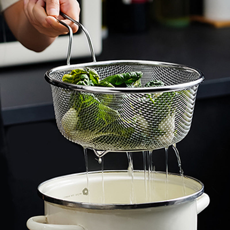 🪴🫙 50% OFF! Handheld Stainless Steel Sieve – Fine & Coarse Mesh, Ergonomic Handle, Rust-Resistant