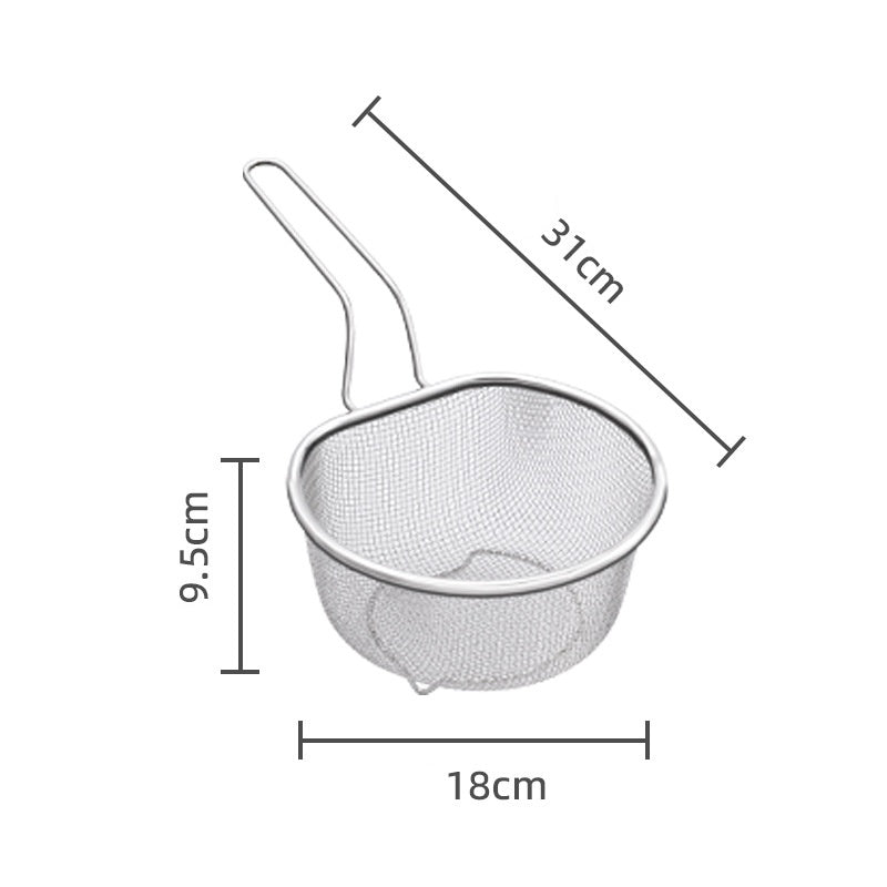🪴🫙 50% OFF! Handheld Stainless Steel Sieve – Fine & Coarse Mesh, Ergonomic Handle, Rust-Resistant