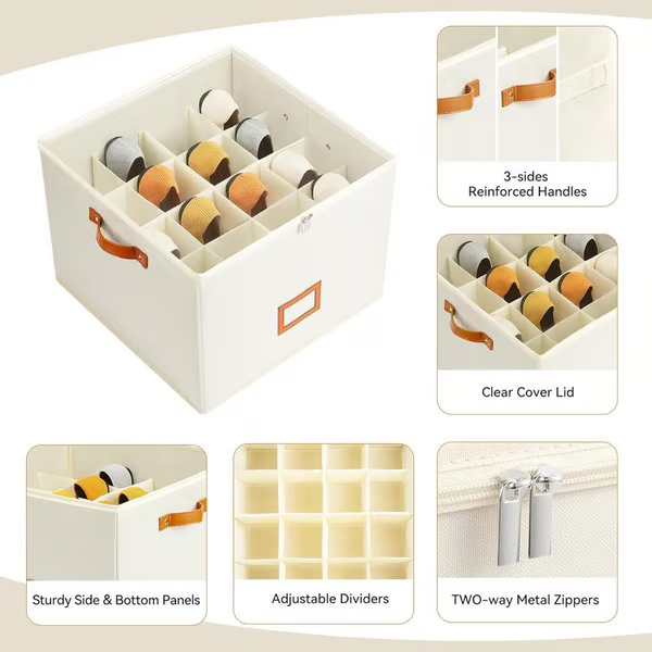 🎉 2026 Sale — Over 42,300 Sold!📦 Fabric Shoe Organizer Storage Box