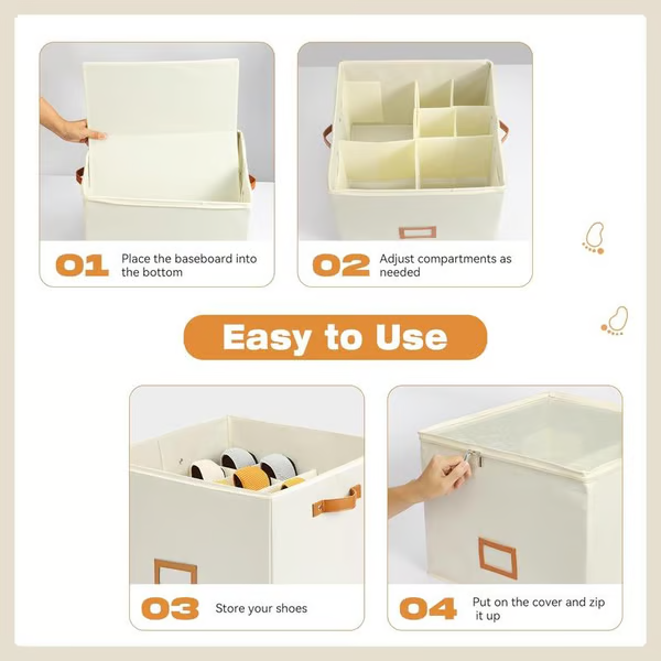 🎉 2026 Sale — Over 42,300 Sold!📦 Fabric Shoe Organizer Storage Box