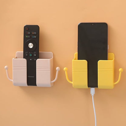 Multi-Functional Desk Organiser & Phone Charging Station | Compact ABS Storage Box with Side Hooks for Remotes, Cables & Keys