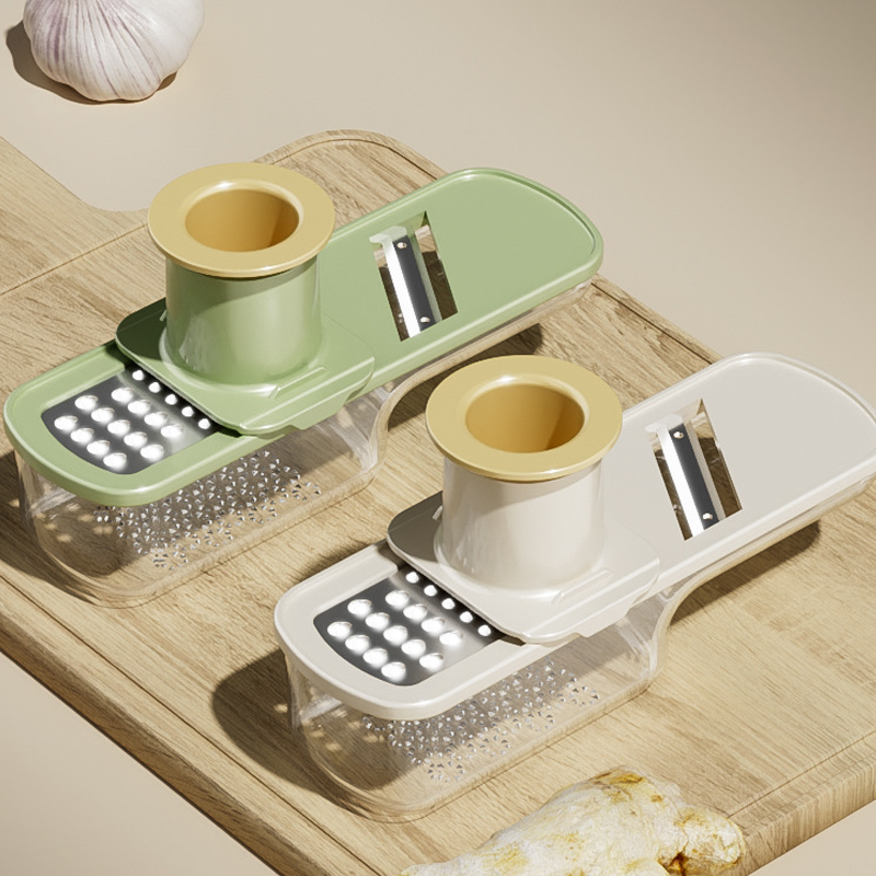 🥳2026 HOT SALE🥳💞50K+ SOLD!🥔🔪 50% OFF! 3‑in‑1 Mandoline Slicer with Container – Slice, shred & mash with built‑in hand guard. 304 stainless steel blades, dishwasher safe – safe for seniors! 🛡️✨