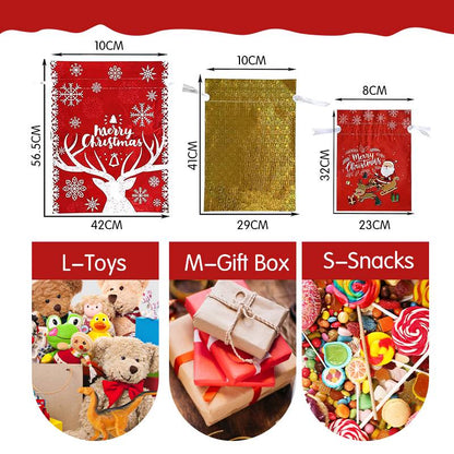 🎅🎁Christmas Gift Bag With Drawstring
