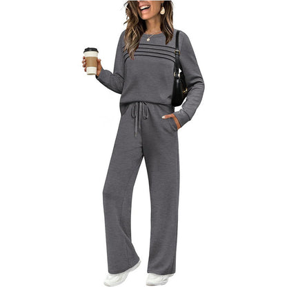🎁2026 New Arrivals 50% OFF💥Women's Crew Neck Top & Drawstring Pants Set👚👖