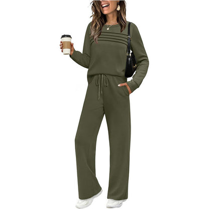🎁2026 New Arrivals 50% OFF💥Women's Crew Neck Top & Drawstring Pants Set👚👖