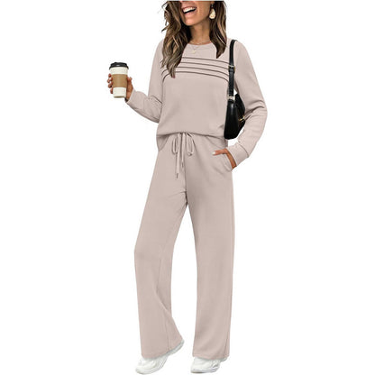 🎁2026 New Arrivals 50% OFF💥Women's Crew Neck Top & Drawstring Pants Set👚👖