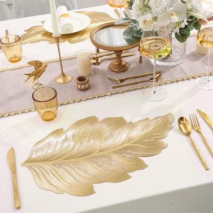 Heat-Resistant 3D Gold Leaf Dining Placemat