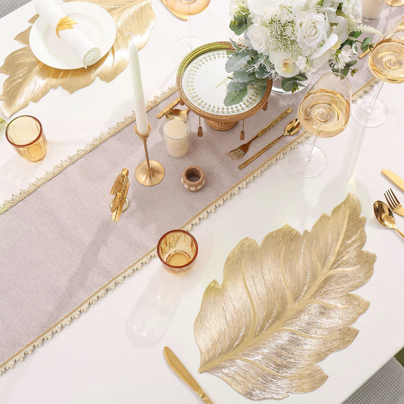 Heat-Resistant 3D Gold Leaf Dining Placemat