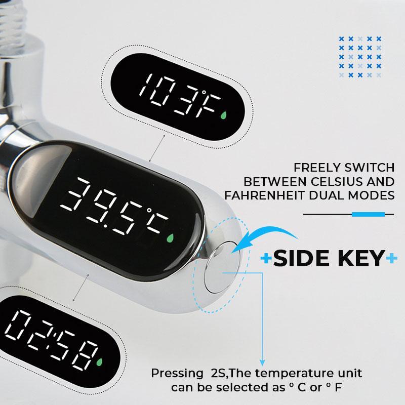 🌡️SHOWER THERMOMETER🚿LCD Display with Backlight, Easy Installation Without Tools, IPX7 Waterproof, Perfect for Modern Bathroom🛁✨