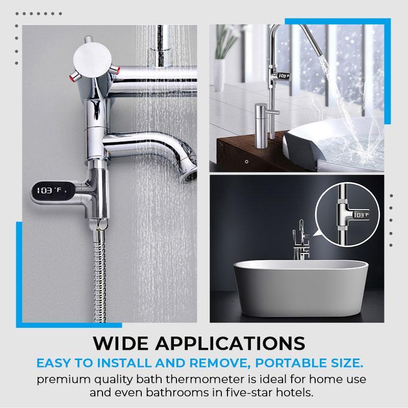 🌡️SHOWER THERMOMETER🚿LCD Display with Backlight, Easy Installation Without Tools, IPX7 Waterproof, Perfect for Modern Bathroom🛁✨