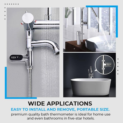 🌡️SHOWER THERMOMETER🚿LCD Display with Backlight, Easy Installation Without Tools, IPX7 Waterproof, Perfect for Modern Bathroom🛁✨