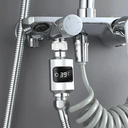 🌡️SHOWER THERMOMETER🚿LCD Display with Backlight, Easy Installation Without Tools, IPX7 Waterproof, Perfect for Modern Bathroom🛁✨