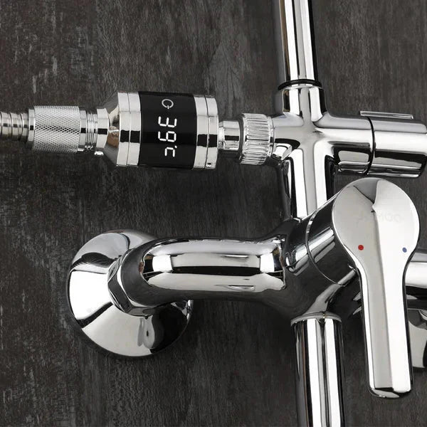 🌡️SHOWER THERMOMETER🚿LCD Display with Backlight, Easy Installation Without Tools, IPX7 Waterproof, Perfect for Modern Bathroom🛁✨