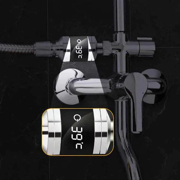 🌡️SHOWER THERMOMETER🚿LCD Display with Backlight, Easy Installation Without Tools, IPX7 Waterproof, Perfect for Modern Bathroom🛁✨