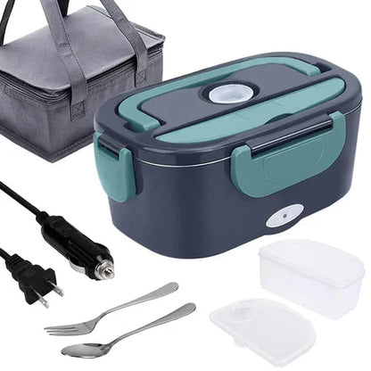 2-in-1 Portable Electric Lunch Box - Dual Voltage Car & Home Food Warmer