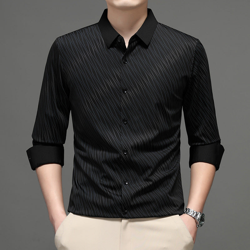Men's Casual Long-Sleeve Shirt: No Stiff Vibes, Breathable Cotton for Work & Weekends