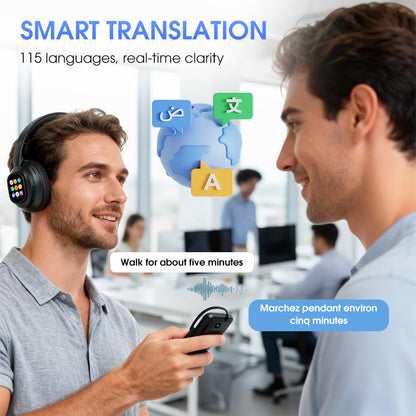 AI Bluetooth Headphones with LCD Display