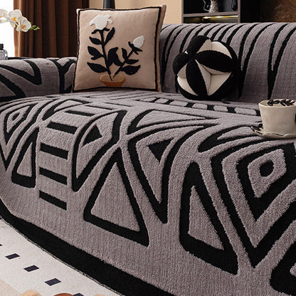 🎁2026 New Arrivals 50% OFF💥Soft Plush Non‑Slip Couch Cover‑Thick Striped Sofa Throw Cover, Cozy Winter‑Friendly Furniture Protector for Living Room, Anti‑Slip Universal Sofa Slipcover