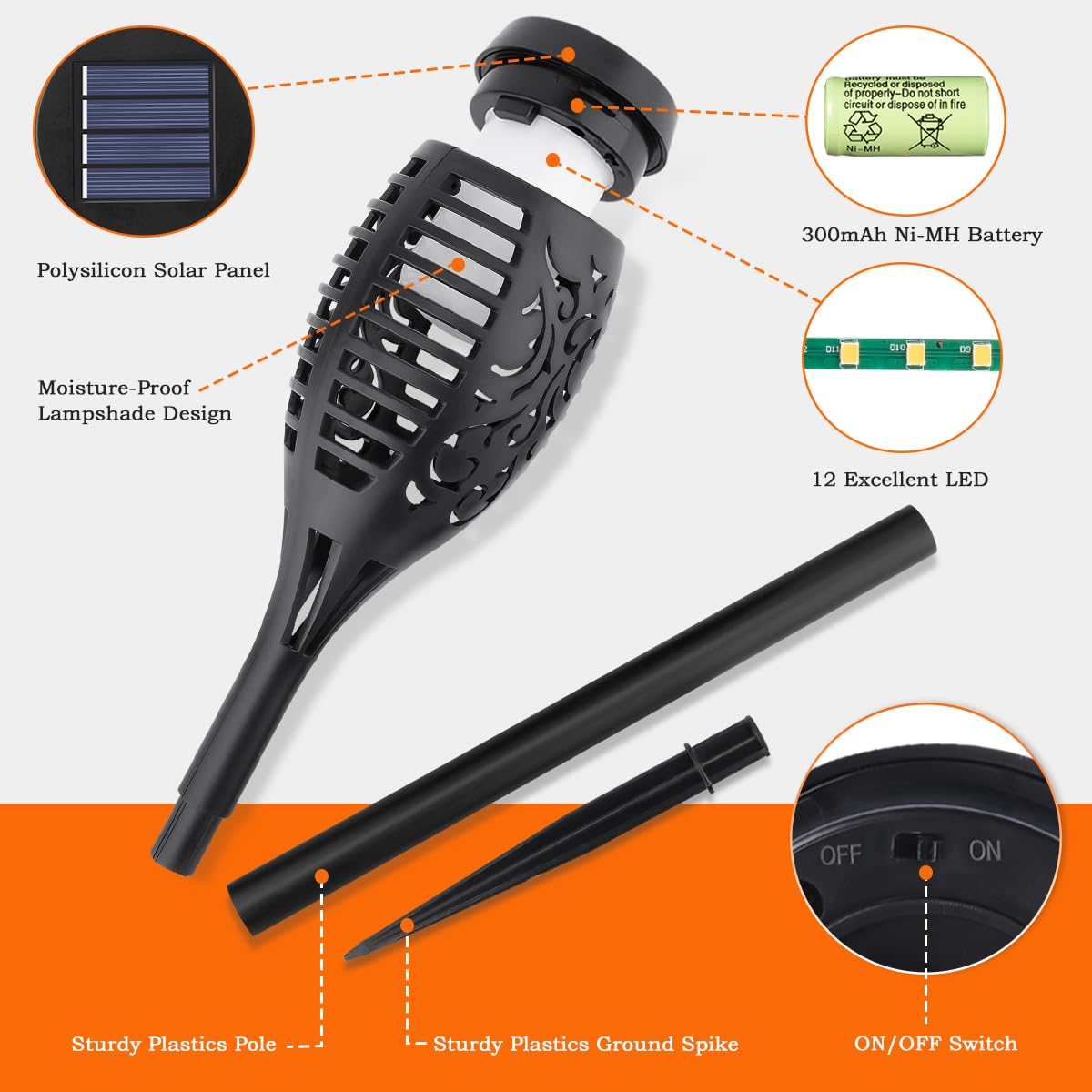 ⏳Time-Limited Special⏰Solar Garden Torch Lamps – Auto-On at Dusk, Waterproof IP65 & Wire-Free Outdoor Lighting 🔆