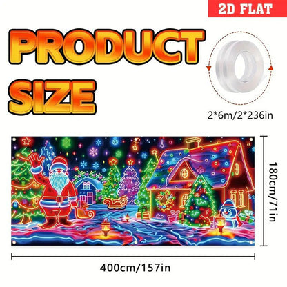 UV Reactive Christmas Garage Door Banner