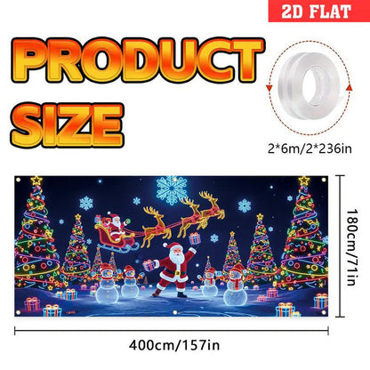 UV Reactive Christmas Garage Door Banner