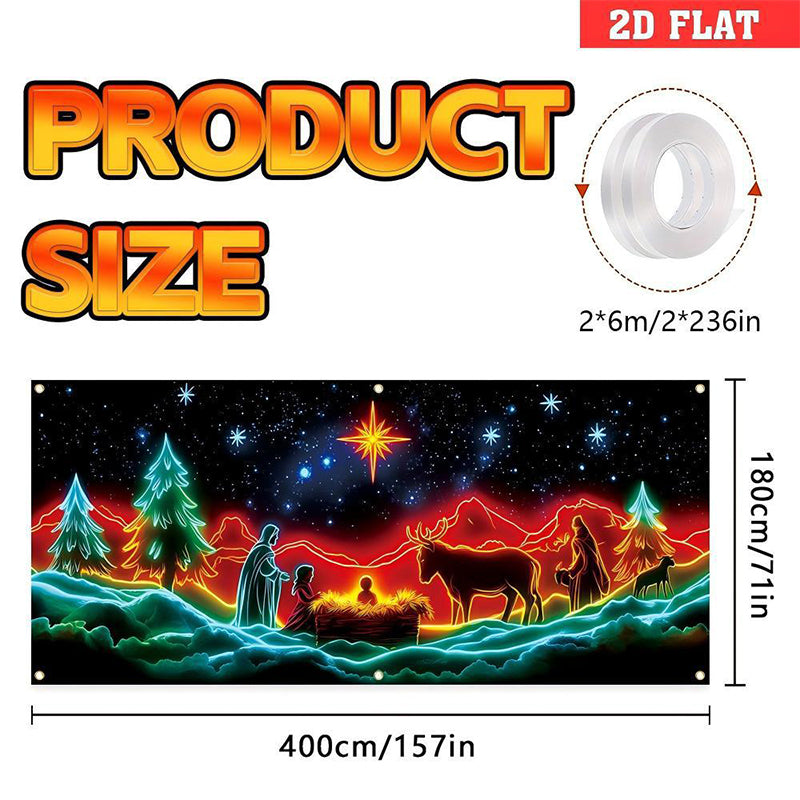 UV Reactive Christmas Garage Door Banner