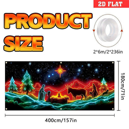 UV Reactive Christmas Garage Door Banner
